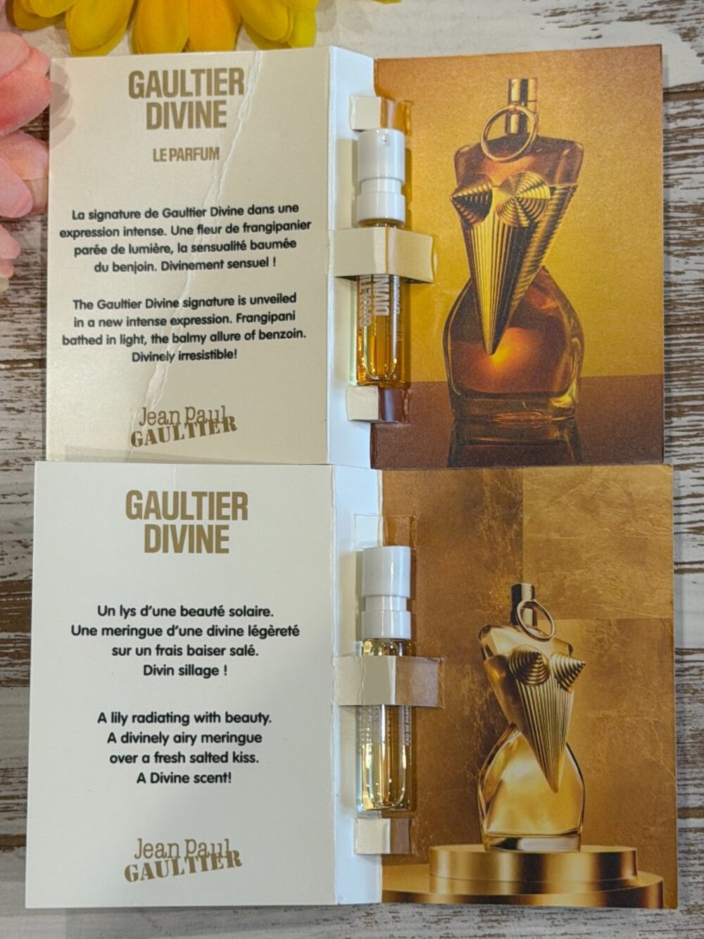 🎁5 For $25 Jean Paul Gaultier Divine & Intense Sample Spray Card 1.5 ml 2X New!